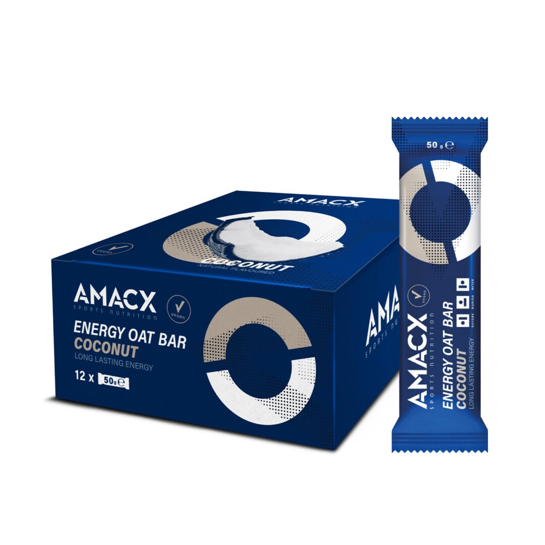 Amacx Energie-Haferriegel 50 gr - Display - Kokosnuss - Ausdauersport