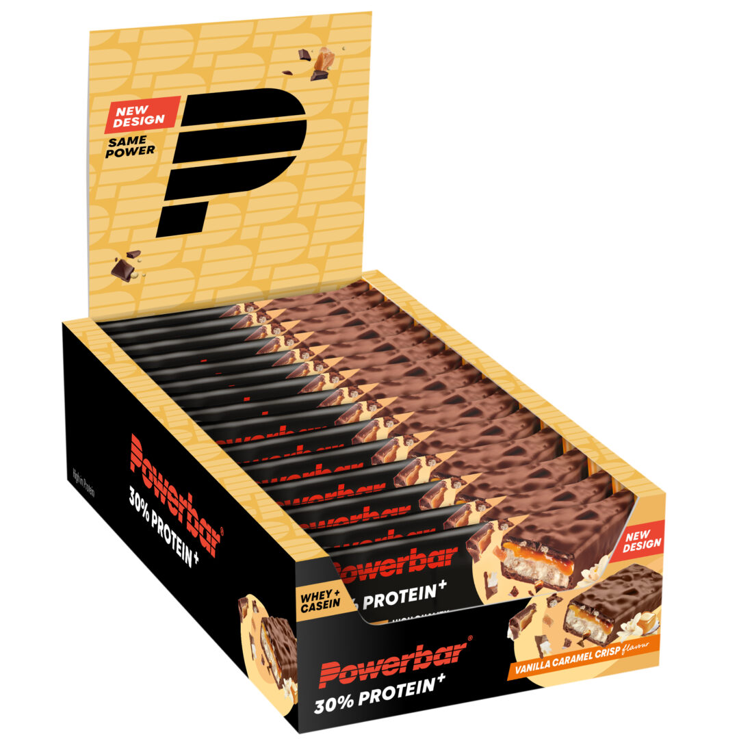 Powerbar - 30% Protein Plus Riegel 15 Stück (Display) -Vanille-Karamell-Knusper - Ausdauersport - Sport Ausdauer