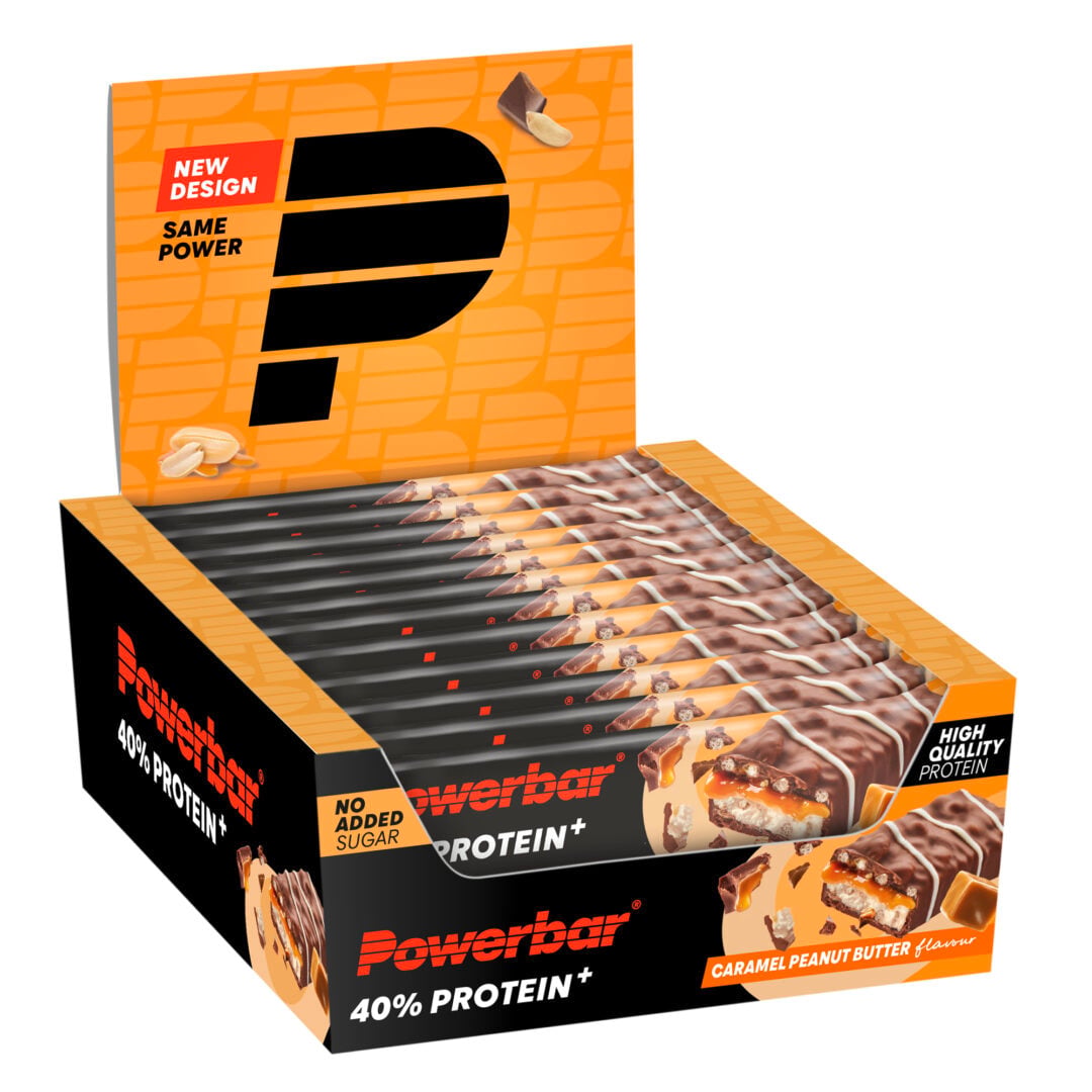 Powerbar - 40% Protein Crisp Riegel 12 Stück (Display) - Karamell-Erdnussbutter - Ausdauersport - Sport Ausdauer
