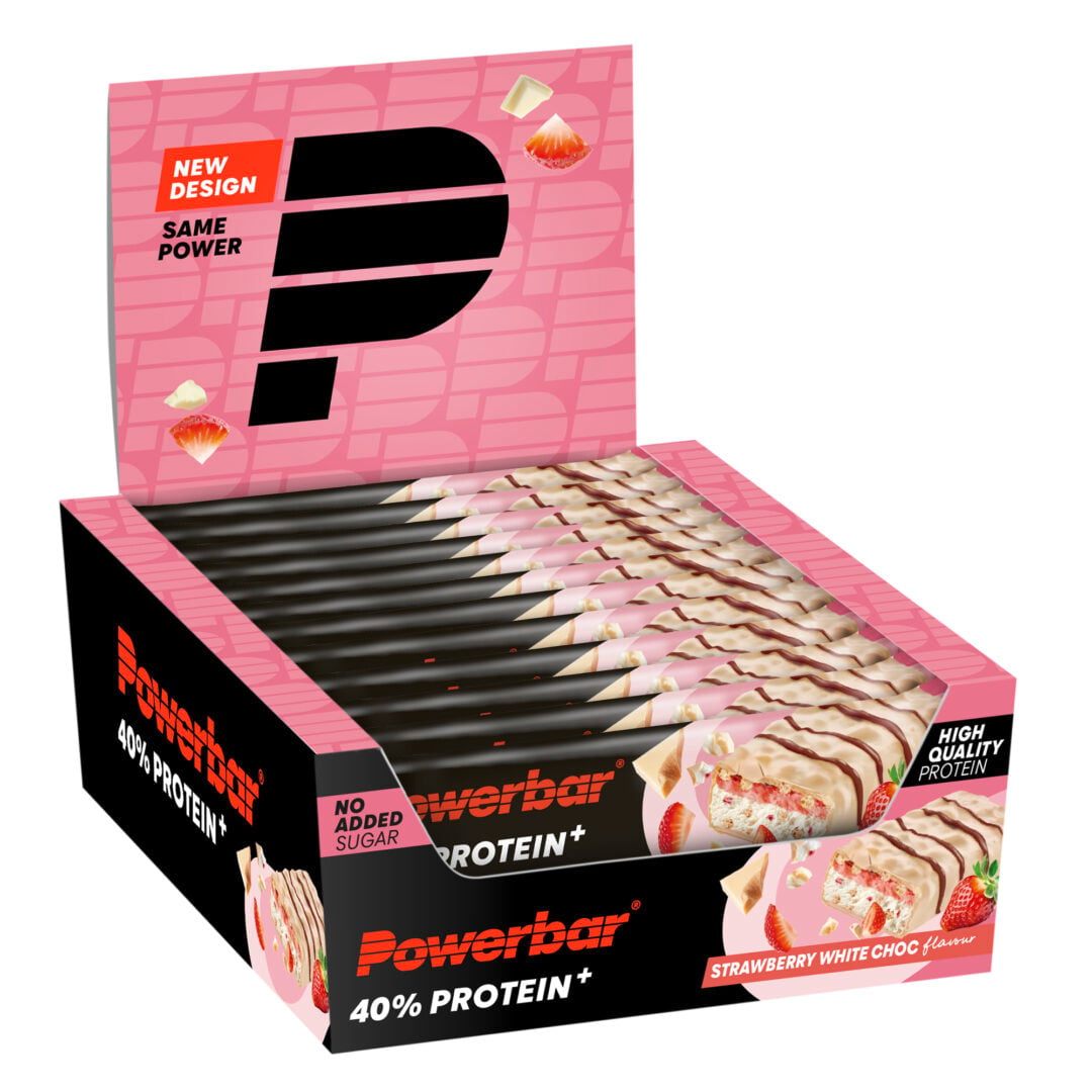 Powerbar - 40% Protein Crisp Riegel 12 Stück (Display) - Strawberry White Choco - Ausdauersport - Sport Ausdauer