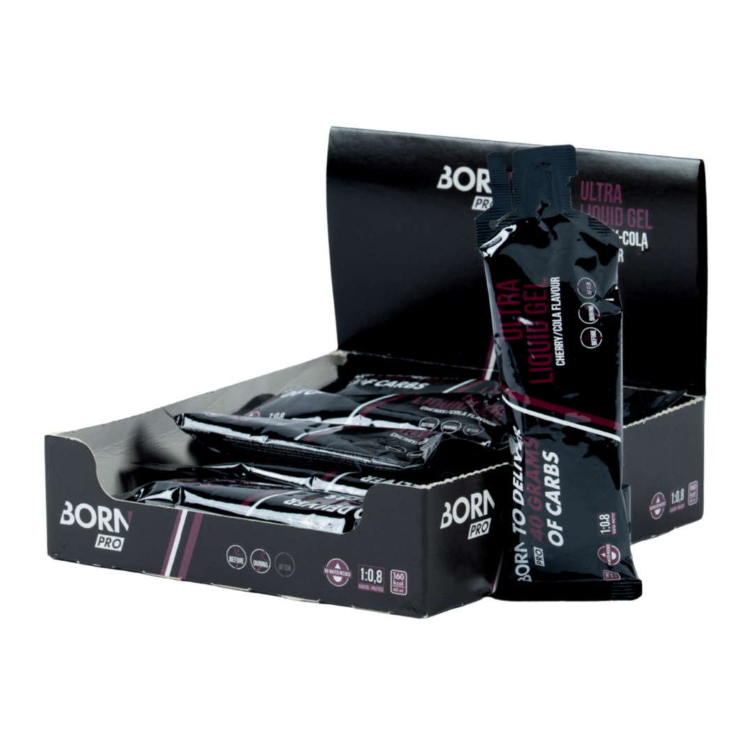 Born – Ultra Liquid Gel – Cherry Cola – Display – Sports Endurance
