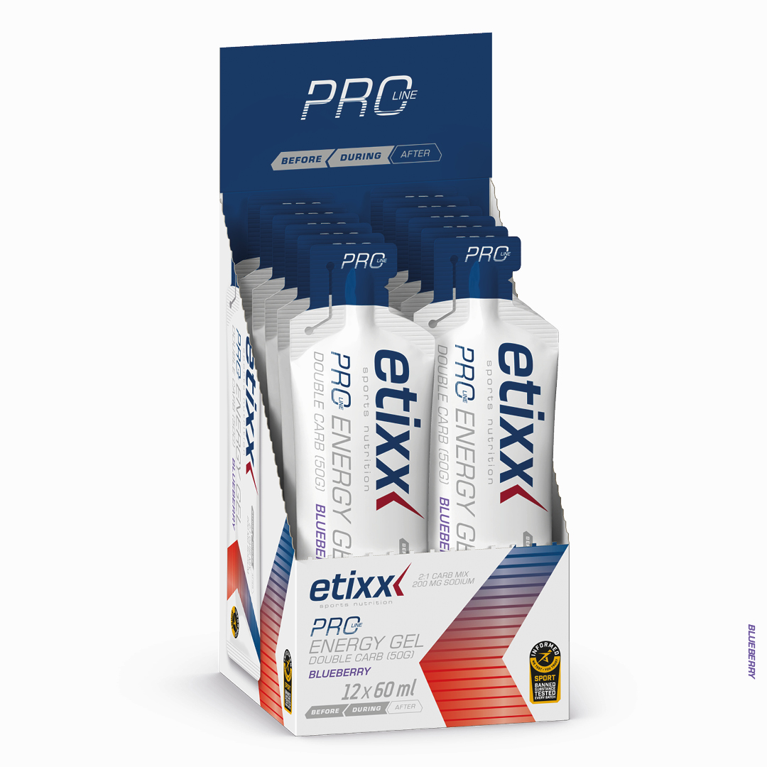 Etixx - Pro Energy Gel Double Carb 12 Stück (Display) - Heidelbeere - Ausdauersport - Ausdauersport