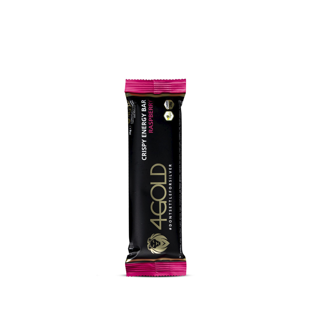 4Gold - Knuspriger Energieriegel 35 gr - Himbeere - Ausdauersport - Sport Ausdauer
