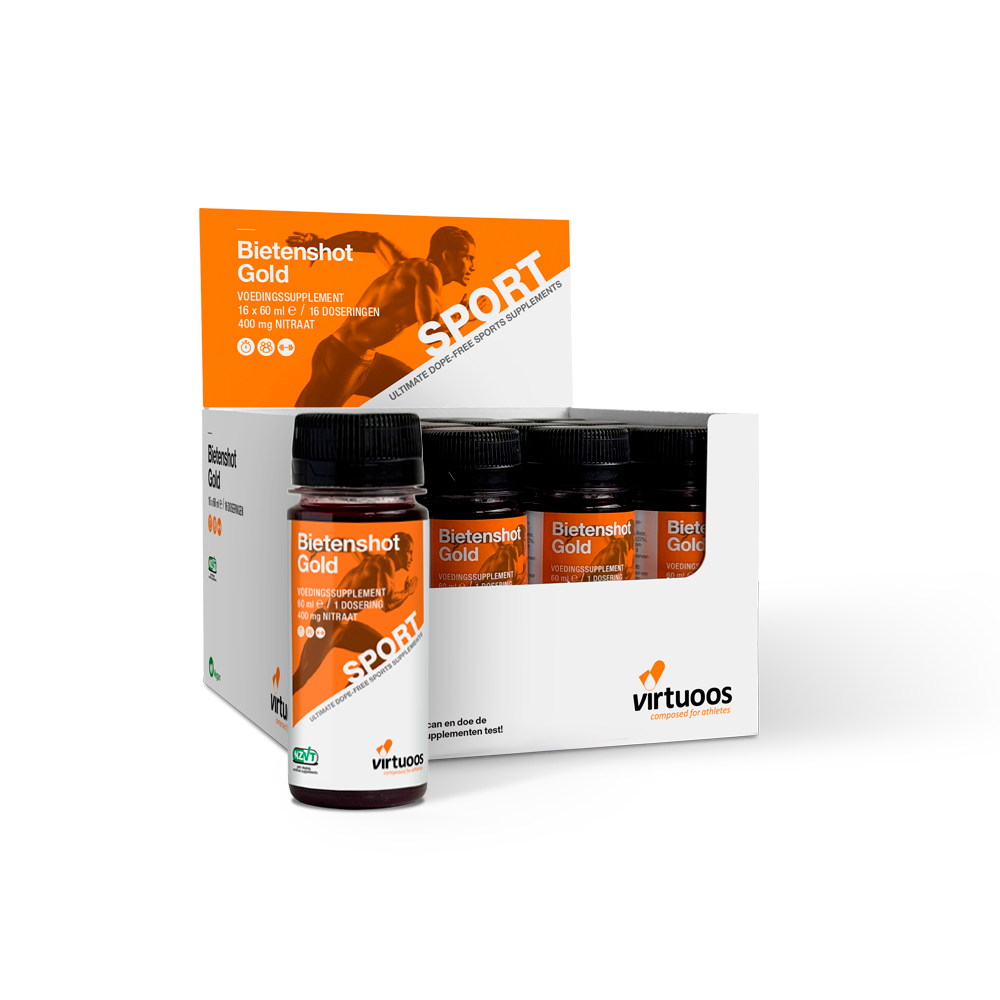 Virtuoos - Beetroot Shot Gold - 60ml - 16x 400mg Nitrat - Ausdauersport